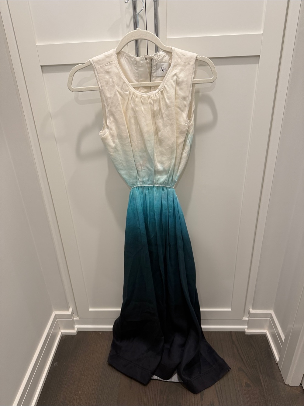 Aje White to Teal Ombre cut out Maxi Dress